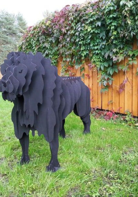 Aslan Mangal Lazer Kesim Dekoratif Metal Heykel