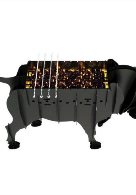 Boğa Mangal Lazer Kesim Dekoratif Metal Heykel