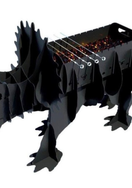 Dinazor Mangal Lazer Kesim Dekoratif Metal Heykel