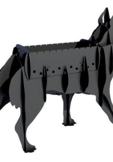 Köpek Mangal Lazer Kesim Dekoratif Metal Heykel