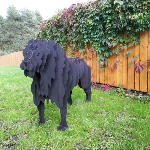 Aslan Mangal Lazer Kesim Dekoratif Metal Heykel