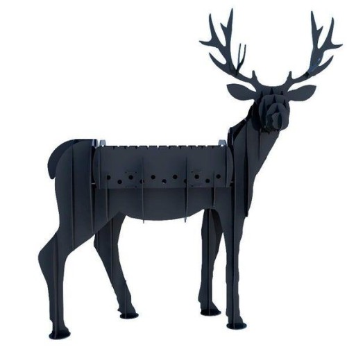 Geyik Mangal Lazer Kesim Dekoratif Metal Heykel