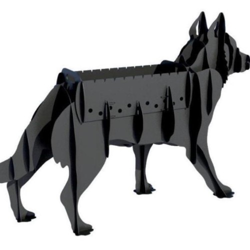 Köpek Mangal Lazer Kesim Dekoratif Metal Heykel
