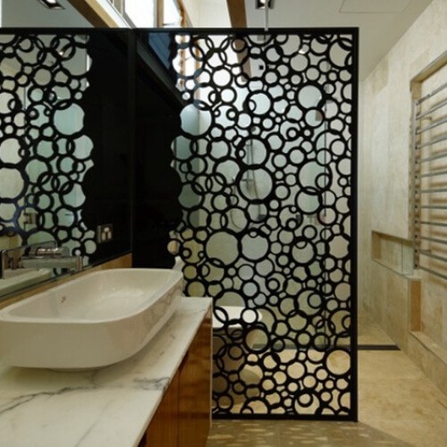 Metal Lazer Kesim Separatör Dekoratif Banyo Paravanı
